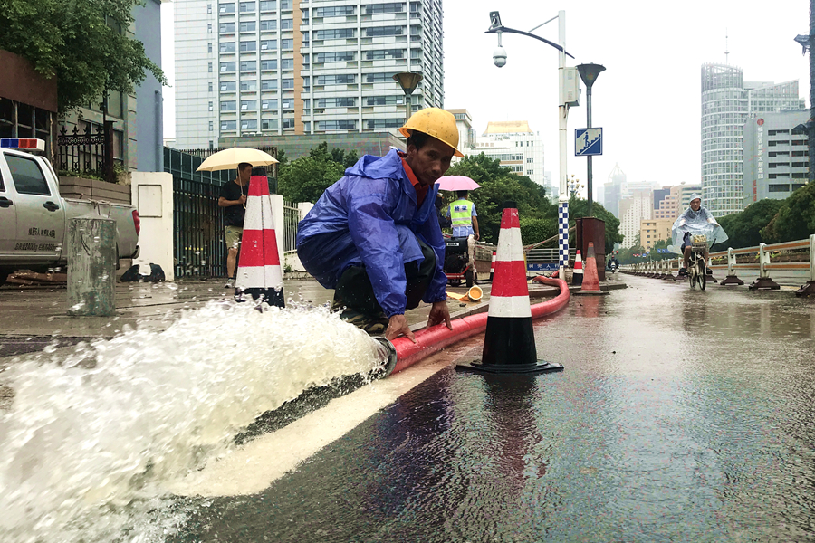 樹兜地下通道排水。福州市市政工程中心供圖