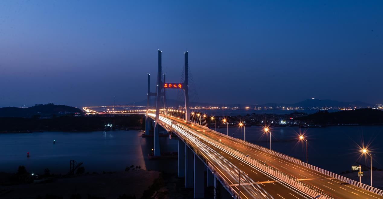 夜幕下的廈漳大橋。吳智武攝